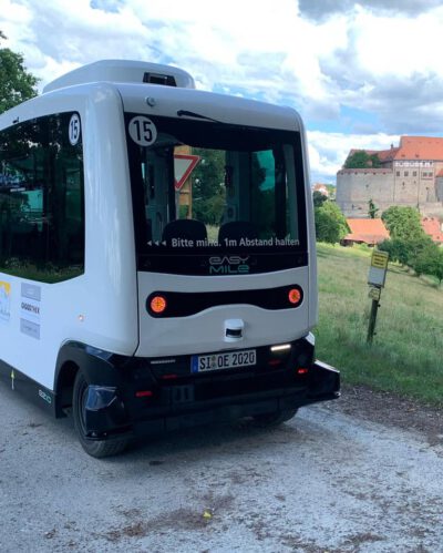 Der selbstfahrende Bus, der in Cadolzburg getestet wurde