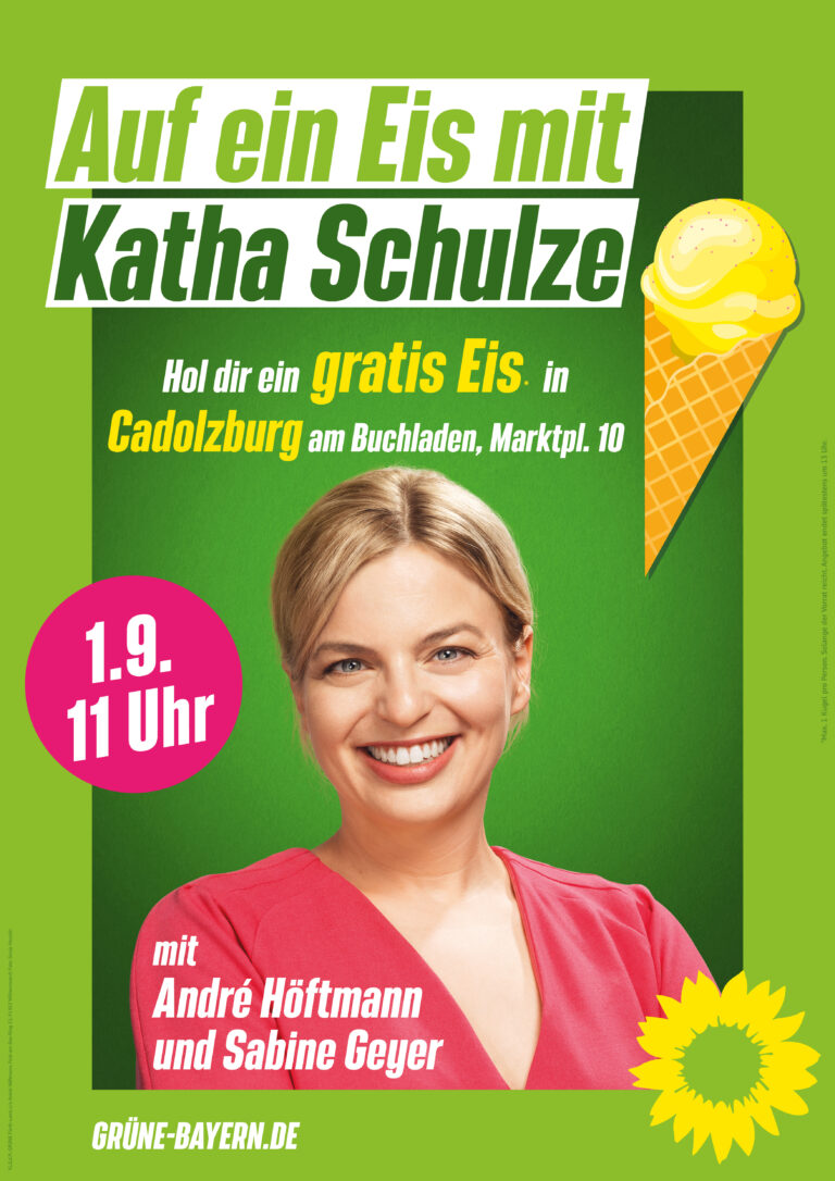 „Auf ein Eis mit Katha Schulze“ am 1.9. in Cadolzburg – Hol dir ein gratis Eis!