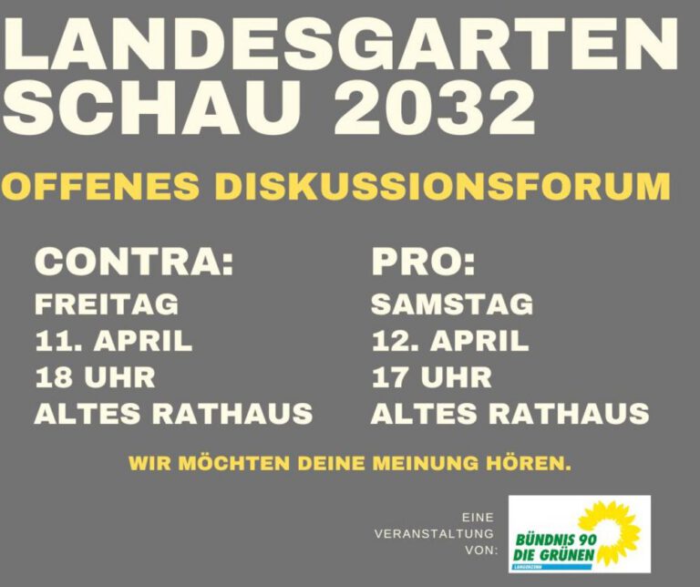 GRÜNE Langenzenn laden zur offenen Diskussion zur Landesgartenschau – Bürgerbeteiligung statt vorschneller Absage