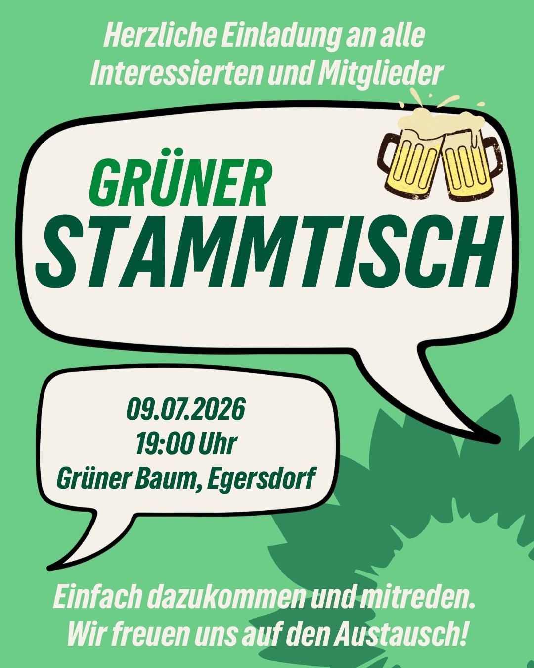 Flyer Grüner Stammtisch Egersdorf 09.07.2026
