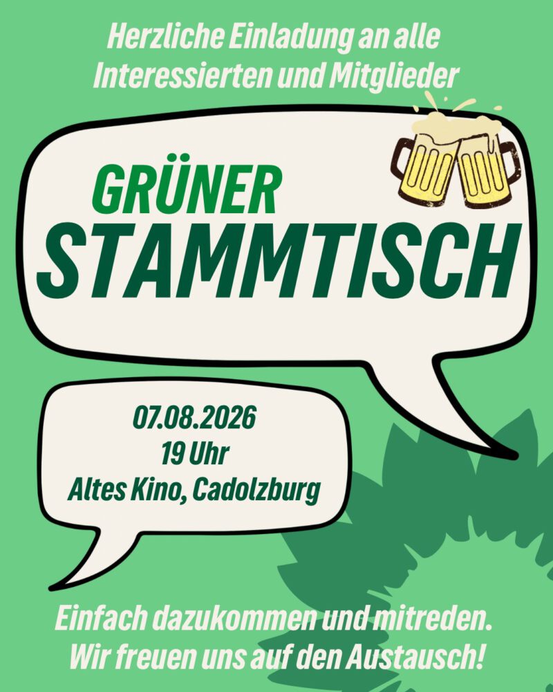 Grüner Stammtisch in Cadolzburg am 7.8.2026